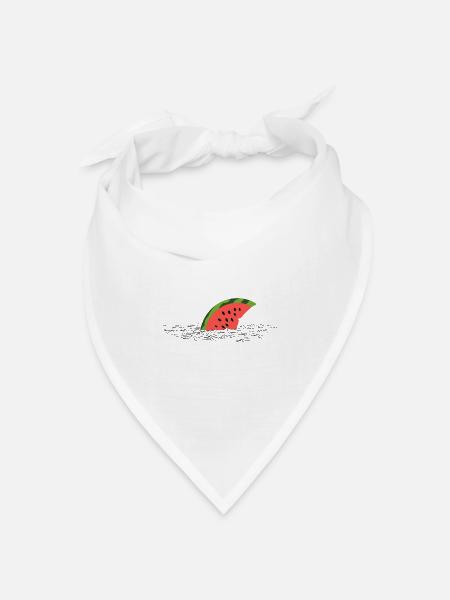 Melonenflosse – Süßer Hai im Anmarsch - Bandana Dreieckstuch - Weiß