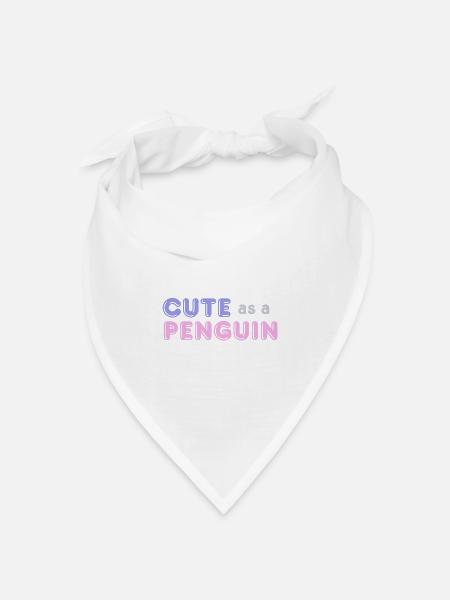 Cute as a Penguin - Bandana Dreieckstuch - Weiß
