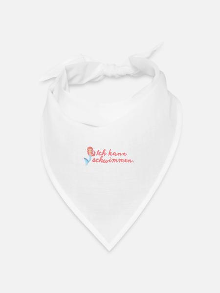 Ich kann schwimmen – Meerjungfrau Mädchen - Bandana Dreieckstuch - Weiß