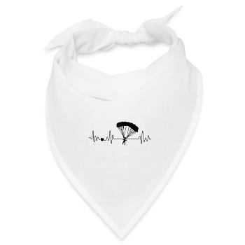 Fallschirmspringer Herzschlag Fallschirm Sport - Bandana Dreieckstuch - Weiß - Vorne