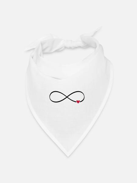 Herz unendlichkeit Zeichen Symbol Geschenk - Bandana Dreieckstuch - Weiß