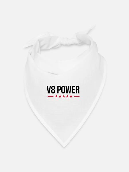 V8 Power - Bandana Dreieckstuch - Weiß