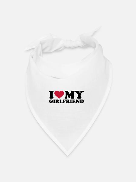 I love my girlfriend - Bandana Dreieckstuch - Weiß