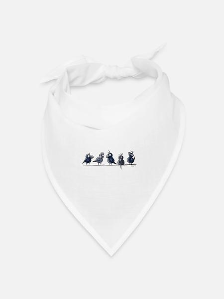 Funny Raben - Bandana Dreieckstuch - Weiß