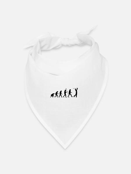 Evolution Golf spielen Golfer Golfschläger Sport - Bandana Dreieckstuch - Weiß