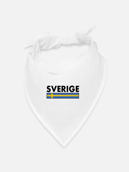 Sverige - Bandana Dreieckstuch - Weiß