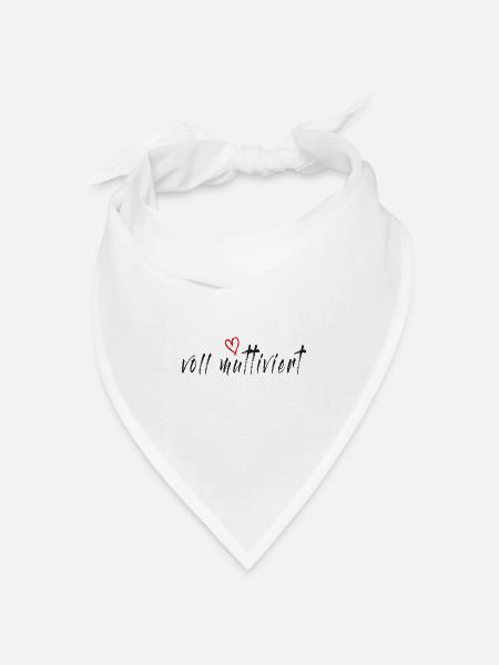 Voll muttiviert! Mama, Mutter lustiger Spruch - Bandana Dreieckstuch - Weiß
