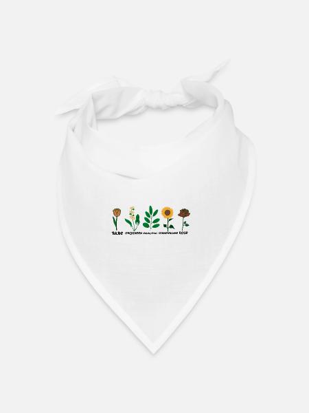 Blumen Arten - Bandana Dreieckstuch - Weiß