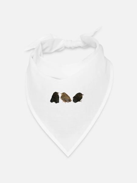 Rotkehlchen Ästlinge - Bandana Dreieckstuch - Weiß