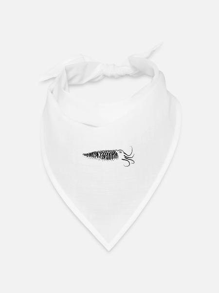 Tintenfisch, Sepia gut getarnt als schwarze Grafik - Bandana Dreieckstuch - Weiß