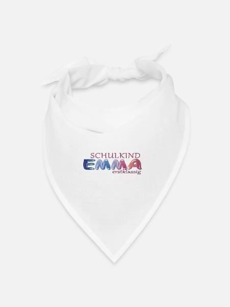 Schulkind Emma Schule - Bandana Dreieckstuch - Weiß