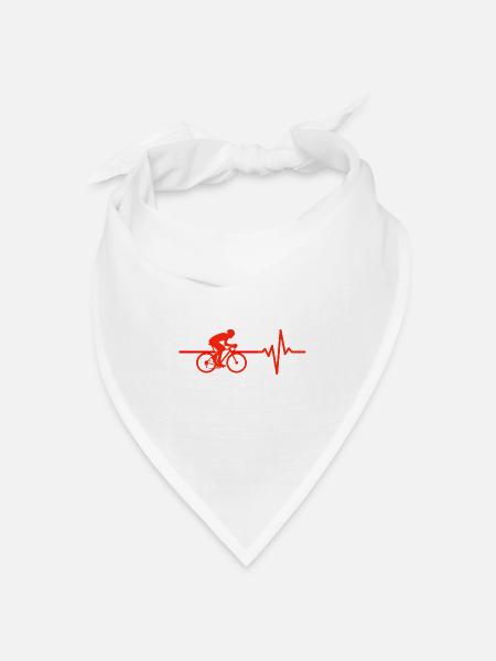 Fahrrad Herzschlag, Pedal Power! Herzschlag - Bandana Dreieckstuch - Weiß