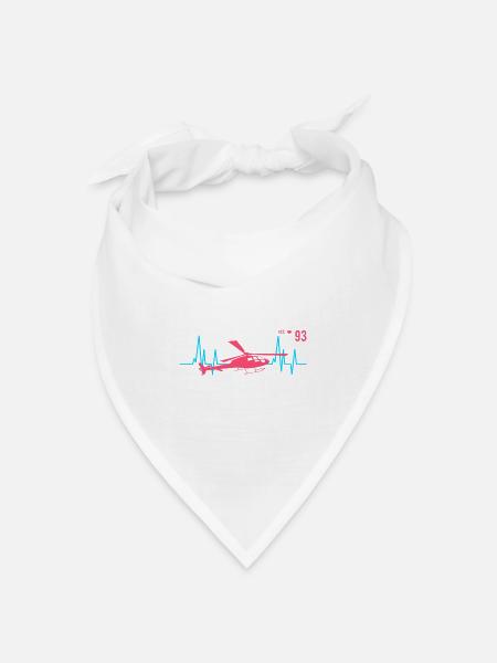 Hubschrauber Herzschlag Ekg Pilot - Bandana Dreieckstuch - Weiß