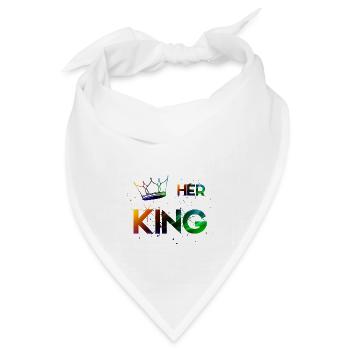 Her King - Bandana Dreieckstuch - Weiß - Vorne