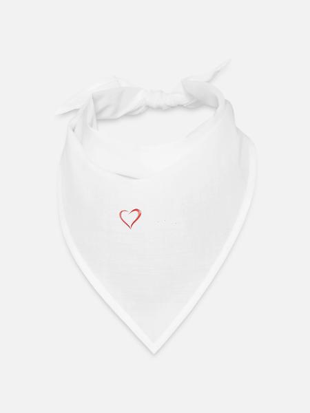 Bergamo im Herzen - Bandana Dreieckstuch - Weiß
