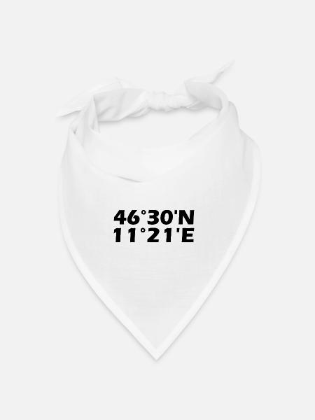 Bozen Koordinaten - Bandana Dreieckstuch - Weiß