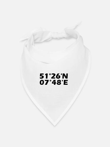 Menden (Sauerland) Koordinaten - Bandana Dreieckstuch - Weiß