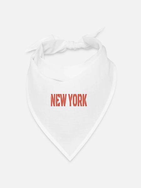 New York Schriftzug - Bandana Dreieckstuch - Weiß