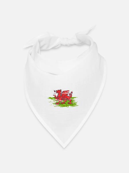 Wales Flagge used - Bandana Dreieckstuch - Weiß