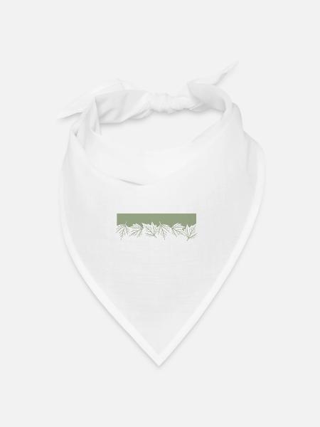 Natur Blätter Laub Wald Leaf - Bandana Dreieckstuch - Weiß