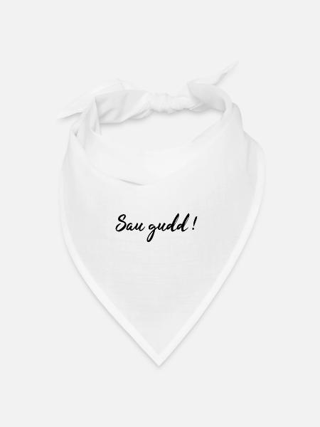Saarländisch Dialekt Shirt Saar Saarland Geschenk - Bandana Dreieckstuch - Weiß