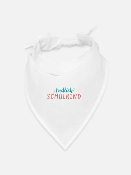 Endlich Schulkind - Bandana Dreieckstuch - Weiß