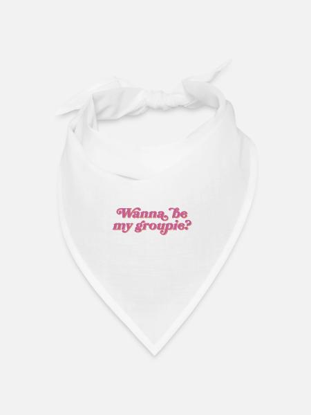 Wanna be my groupie? - Bandana Dreieckstuch - Weiß