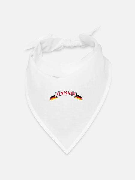 FINISHER RUN Banderole Deutschland Marathon - Bandana Dreieckstuch - Weiß