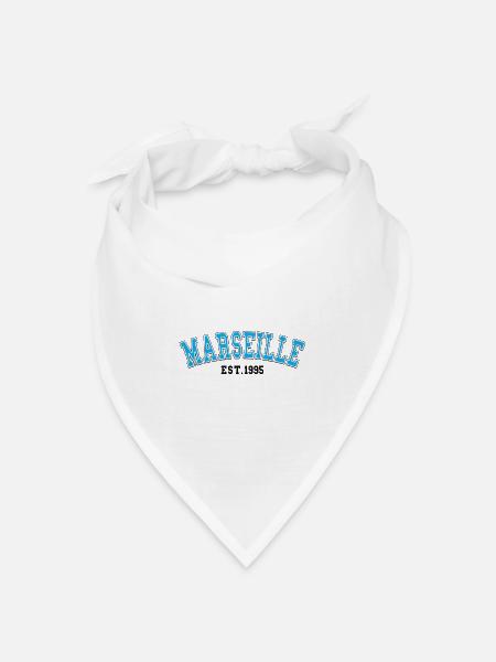 Marseille Est.1995 - Bandana Dreieckstuch - Weiß