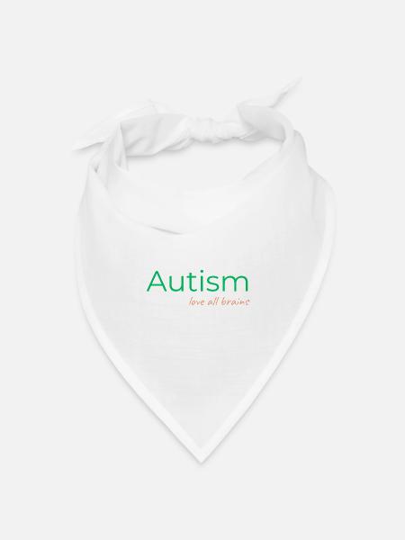 Autism - love all brains - Bandana Dreieckstuch - Weiß