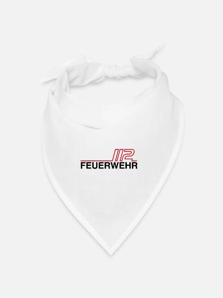 Feuerwehr 112 Neon Linien - Bandana Dreieckstuch - Weiß