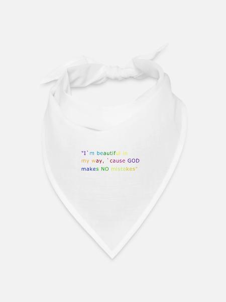 I`m beautiful `cause GOD makes NO mistakes - Bandana Dreieckstuch - Weiß