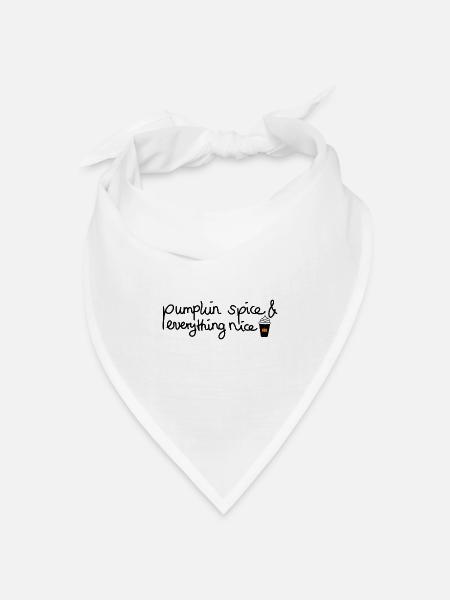 Pumpkin Spice & Everything nice - Herbstdesign - Bandana Dreieckstuch - Weiß