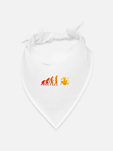 Geschenkidee für den Musiker mit Schlagzeugspielen - Bandana Dreieckstuch - Weiß