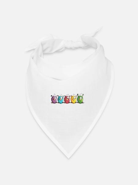 Funny Owls - Eule - Vogel - Bandana Dreieckstuch - Weiß