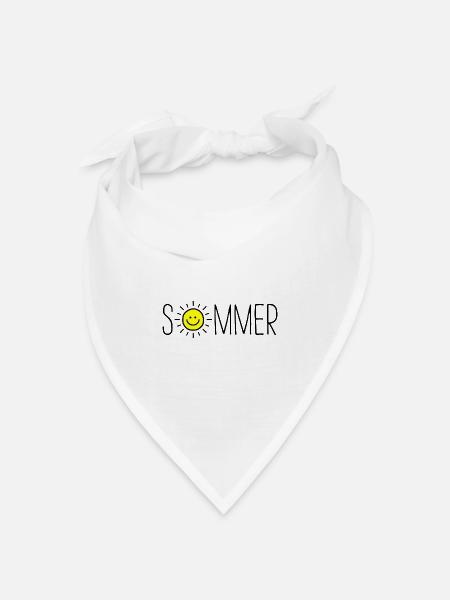 Sommer mit der Sonne - Bandana Dreieckstuch - Weiß