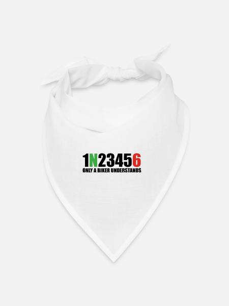 1N23456 Nur ein Biker versteht - Bandana Dreieckstuch - Weiß