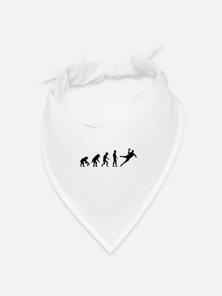 Evolution Handball lustig Design Mannschaft icon - Bandana Dreieckstuch - Weiß