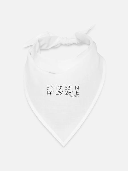 Koordinaten Bautzen - Bandana Dreieckstuch - Weiß