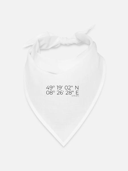 Koordinaten Speyer - Bandana Dreieckstuch - Weiß