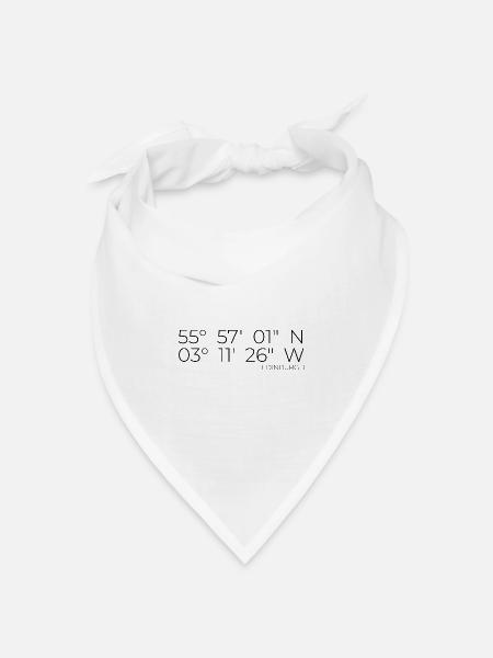 Koordinaten Edinburgh Schottland - Bandana Dreieckstuch - Weiß