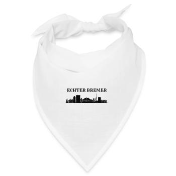 Echter Bremer Skyline Silhouette - Bandana Dreieckstuch - Weiß - Vorne
