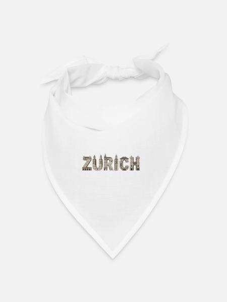 Zürich Architektur Typografie - Bandana Dreieckstuch - Weiß