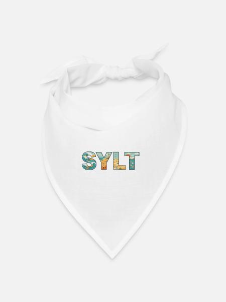 SYLT – Inselleben im Buchstaben-Design - Bandana Dreieckstuch - Weiß