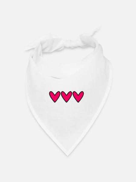 HERZ. HERZLICHEN GLÜCKWUNSCH ZUM GEBURTSTAG. MUTTERTAG. VATERTAG. - Bandana Dreieckstuch - Weiß