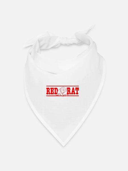 Rotes Ratten-Emblem - Bandana Dreieckstuch - Weiß