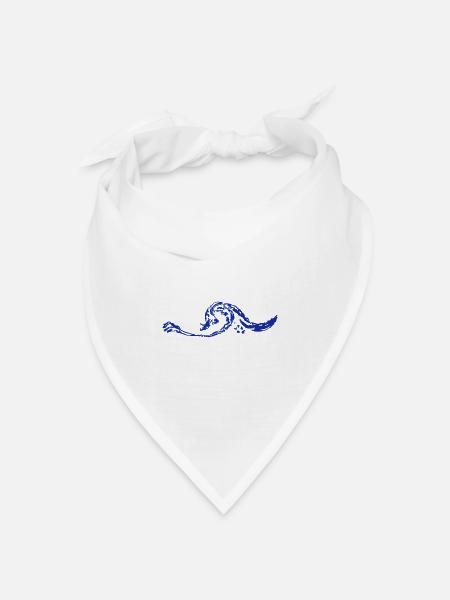 Welle - Bandana Dreieckstuch - Weiß