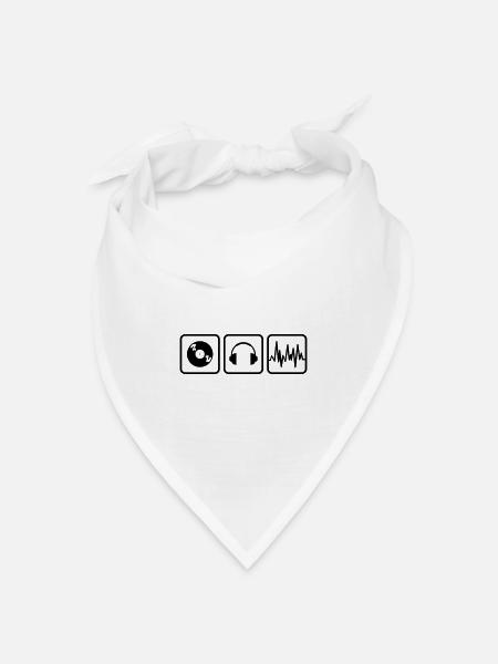 dj - Bandana Dreieckstuch - Weiß