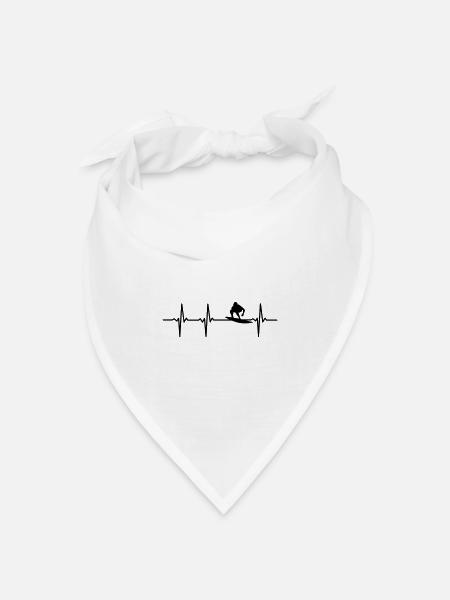 Surfer EKG - Bandana Dreieckstuch - Weiß