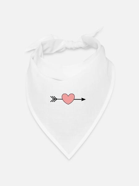 rosa Herz Pfeil Herzen Geschenk Valentinstag - Bandana Dreieckstuch - Weiß
